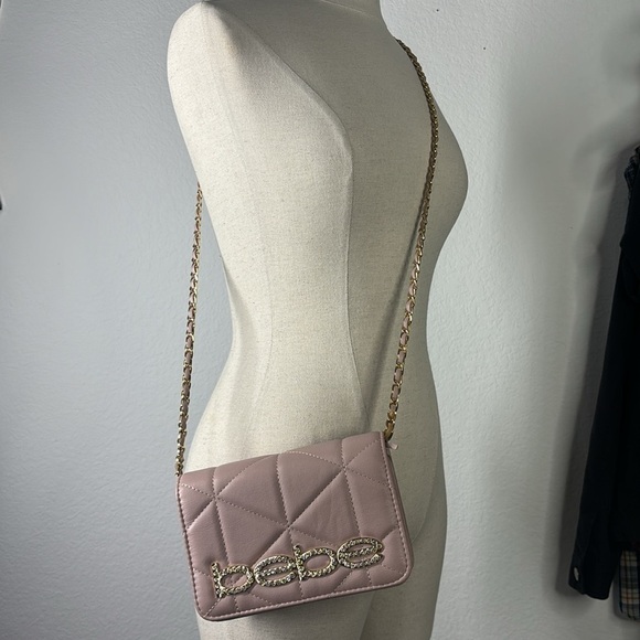 Bebe Zaza beige flap small crossbody purse - Picture 7 of 9